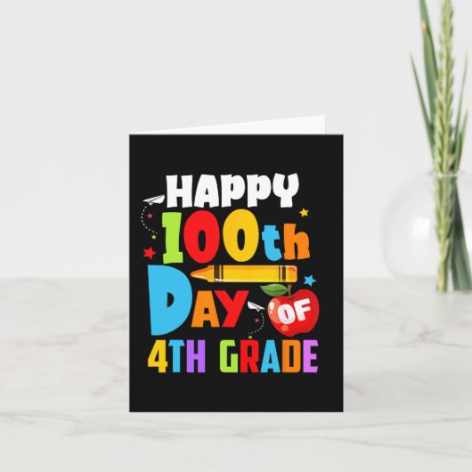 学校日100先生4年生100日目 カード (正面)