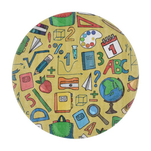 学校日:ヴィンテージ供給パターン カッティングボード (正面)