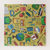 学校日:ヴィンテージ供給パターン ジグソーパズル (横)