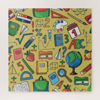 学校日:ヴィンテージ供給パターン ジグソーパズル