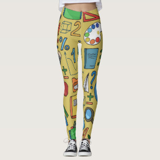 学校日:ヴィンテージ供給パターン レギンス