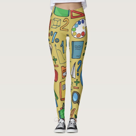 学校日:ヴィンテージ供給パターン レギンス (正面)