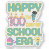 学校時代の新学期100日目おめでとうおもしろい シール (正面)