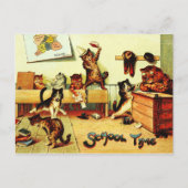 学校時代の猫たちルイワーイン ポストカード (正面)