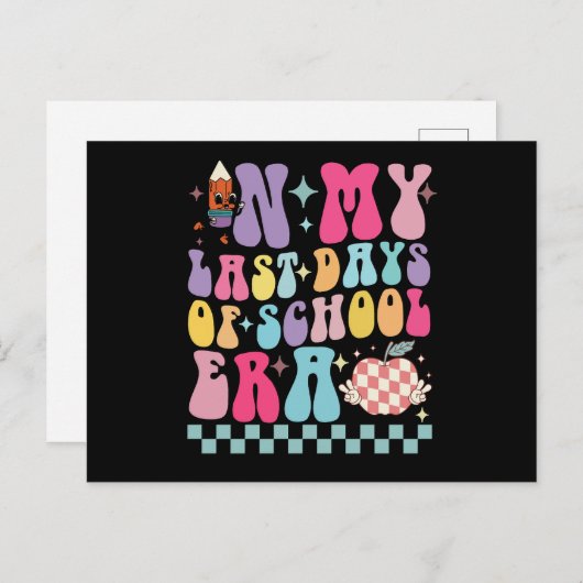 学校時代の私の最後の日で先生生活Groovy ポストカード (正面/裏面)