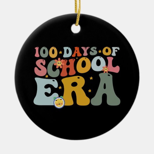 学校時代の100日Groovy先生子供 セラミックオーナメント (正面)