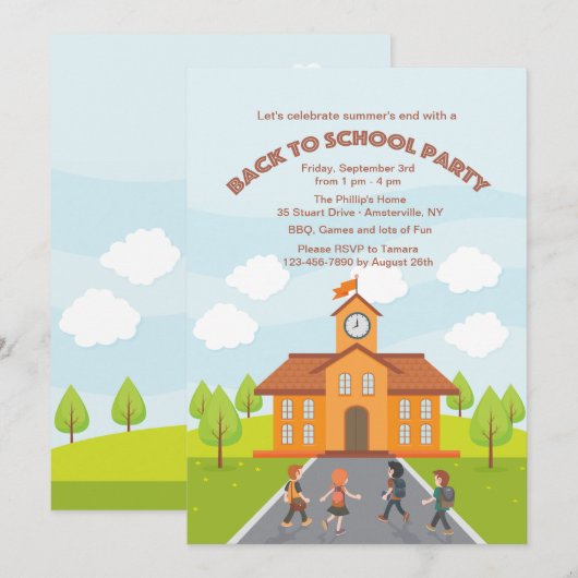 学校時間招待状 招待状 (正面/裏面)