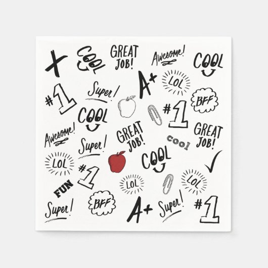 学校時間 スタンダードカクテルナプキン (正面)