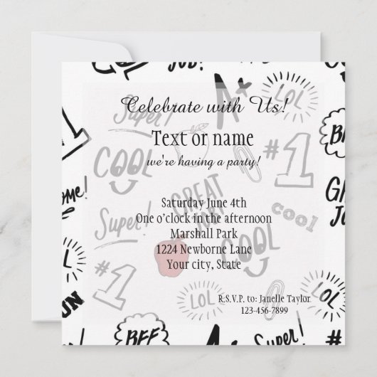 学校時間 招待状 (裏面)