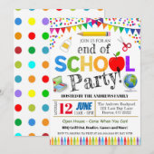 学校最後のパーティーのお誘い 招待状 (正面/裏面)