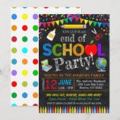 学校最後のパーティーの招待状 招待状 (正面/裏面)