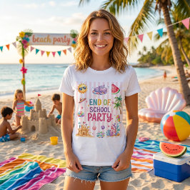 学校最後のパーティー ストライプTシャツ Tシャツ