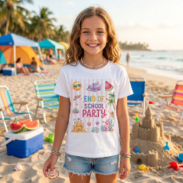学校最後のパーティー ストライプTシャツ Tシャツ