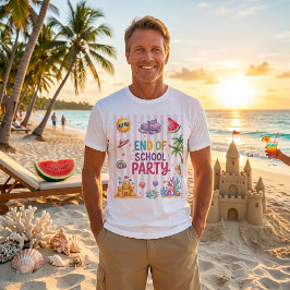 学校最後のパーティー ストライプTシャツ Tシャツ