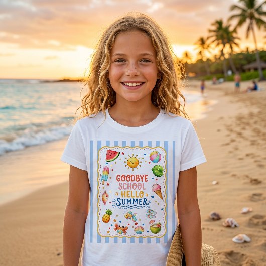 学校最後のパーティー ストライプTシャツ Tシャツ