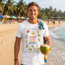 学校最後のパーティー ストライプTシャツ Tシャツ