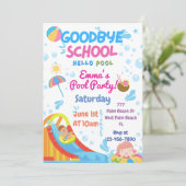 学校最後のプールパーティーへの招待 招待状 (スタンド正面)