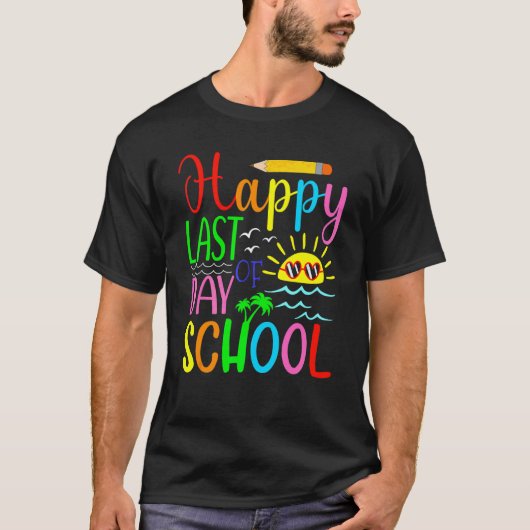 学校最後の日おめでとう 生徒と先生 2 Tシャツ (正面)