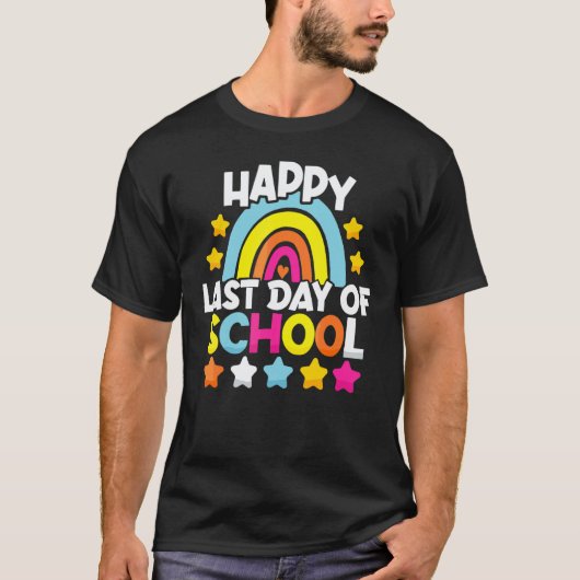 学校最後の日おめでとう 生徒と先生 6 Tシャツ (正面)