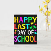 学校最後の日、おめでとう!子供たち、先生、学生たち! カード (黄色い花)
