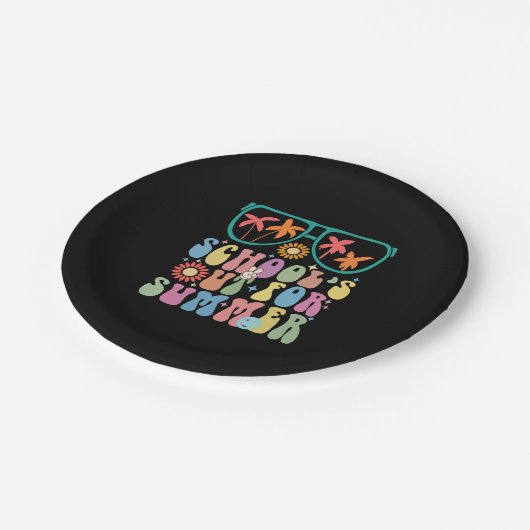 学校最後の日  サマーバケーションだ Groovy 学校が夏休みになった ペーパープレート (アングル)