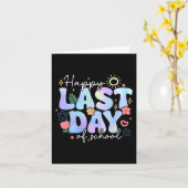 学校最後の日 サマー休み 花の先生と子供 カード (黄色い花)