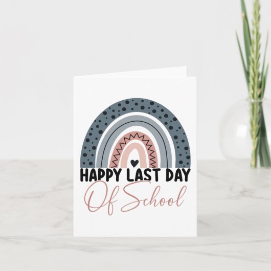 学校最後の日 先生 生徒 虹 卒業 カード (正面)