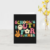 学校最後の日、最高！夏休みだ！先生 カード (黄色い花)