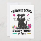 学校最後の日、生き延びたわ 学校 招待状 (正面)