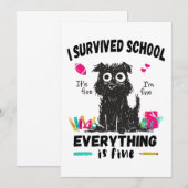 学校最後の日、生き延びた 学校 招待状 (正面/裏面)