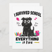 学校最後の日、生き延びた! 招待状 (正面/裏面)