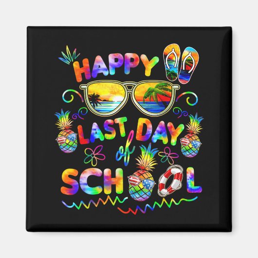 学校最後の日 Tシャツ 先生 年末 学生 マグネット (正面)
