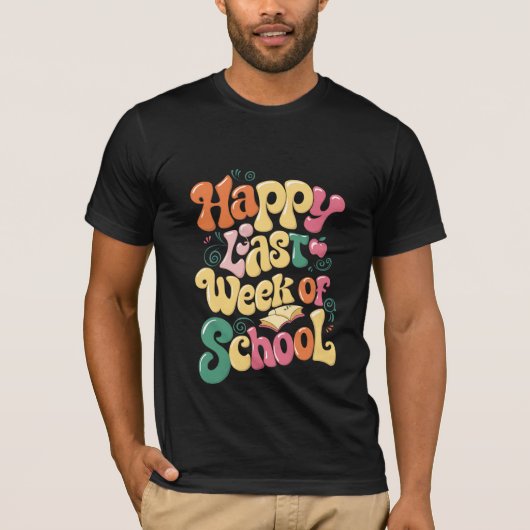 学校最後の1週間 おめでとう 先生と生徒 グルーヴィー Tシャツ (正面)