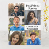 学校最高の友だち写真コラージカード カード (黄色い花)