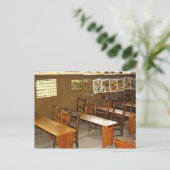 学校机と椅子はがき ポストカード (スタンド正面)