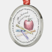 学校校長ラウンドオーナメント メタルオーナメント (左)