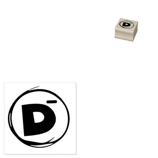 学校格付けDマイナスのゴム印 ラバースタンプ (押印)