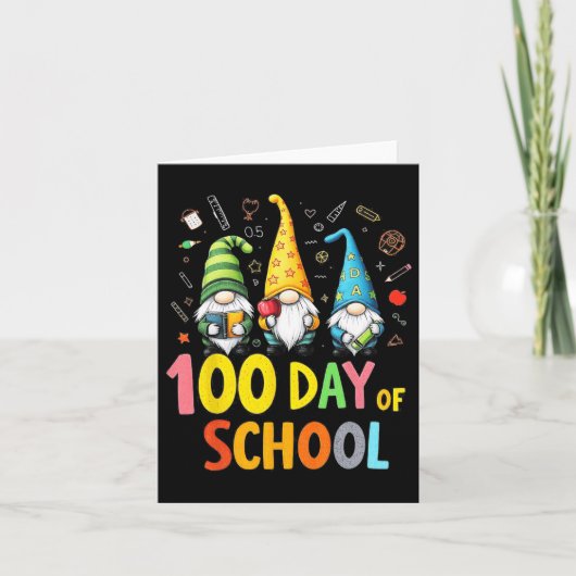 学校格言おもしろい先生と学生の100日目 カード (正面)