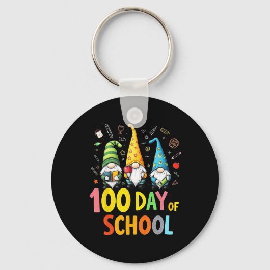 学校格言おもしろい先生と学生の100日目 キーホルダー (正面)
