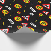 学校横断巡視棒つきキャンデーと安全シンボルや象徴 ラッピングペーパー (角)