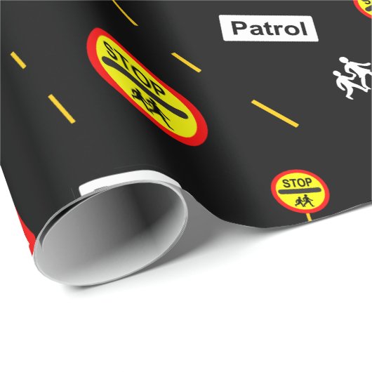 学校横断巡視棒つきキャンデーと安全シンボルや象徴 ラッピングペーパー (ロールコーナー)