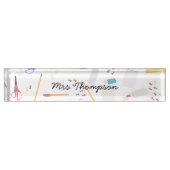 学校法人工芸品用品パターン先生ギフト デスクネームプレート (正面)