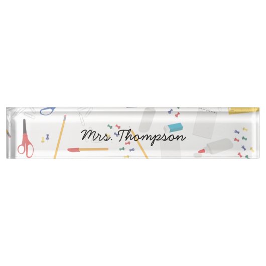 学校法人工芸品用品パターン先生ギフト デスクネームプレート (正面)