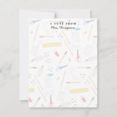 学校法人工芸品用品パターン先生ギフト ノートカード (正面)