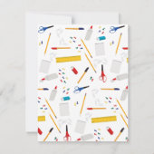 学校法人工芸品用品パターン先生ギフト ノートカード (裏面)