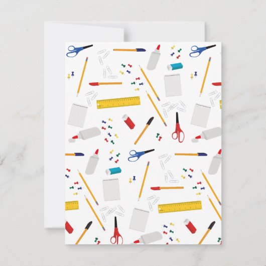 学校法人工芸品用品パターン先生ギフト ノートカード (裏面)