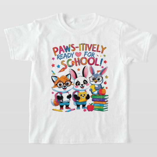 学校準備万端だワン! Tシャツ (レイダウン)