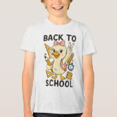 🎒 学校準備OK!かわいいガチョウ トライブレンドTシャツ (正面)