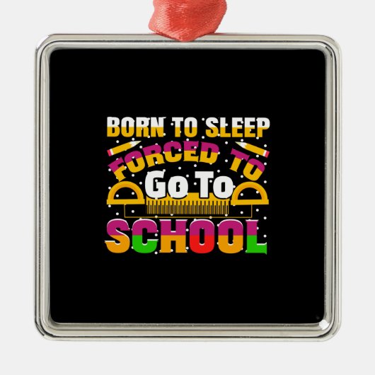 学校生まれへ行くことを余儀なくされた睡眠先生 メタルオーナメント (正面)