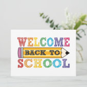 学校生活がまた始まるよ – 鉛筆イラスト (スタンド正面)